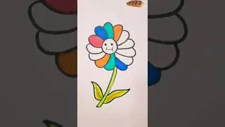 Beautiful flower coloring..#kidsvideo #learncolors #drawing #flower#art #coloringforkids #art