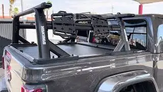 Roll N Lock XT Truck Bed Cover & Yakima OverHaul HD Rack System On Jeep Gladiator