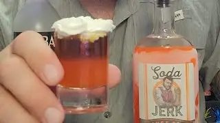 Orange sodajerk and Gubba gold vanilla rum! Halloween shot?? 🎃