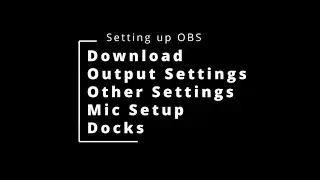 Quick Setup Guide for OBS 2023 Part 1