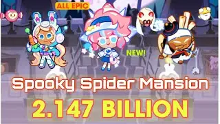 CookieRun OvenBreak | Spooky Spider Mansion (All Epic Build) 2.147B￼￼ Full Run | GPZ