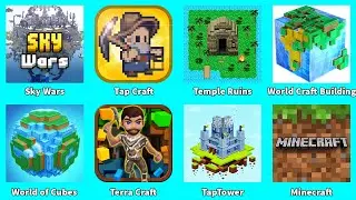 Minecraft,Sky Wars,Tap Craft,Temple Ruins,World of Cubes,Terra Craft,TapTower,World Craft Building