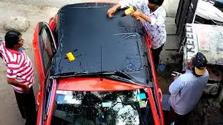 Tata Tiago roof Matt Black wrapping |Tiago modification#viral #tiago #trending #1m#modified #rwraps