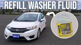How to Refill Windshield Washer Fluid - Honda Fit (2015-2020)