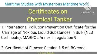 Certificate on chemical tanker #marpol #ibccode #cof #nls #maritime #shipping