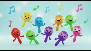 Sete Maracas de Brinquedo Pequenas Agite | Can&ccedil;&otilde;es Infantis e Rimas para Crian&ccedil;as