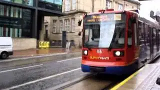 Supertrams at Sheffield City Hall Stop