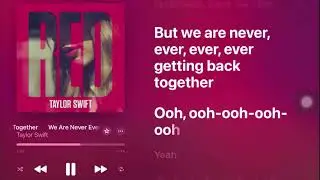 Never Ever Getting Back Together by Taylor Swift (Minus One with Backup Vocals by Joshie)