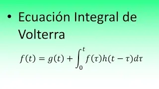 Ecuación Integral de Volterra
