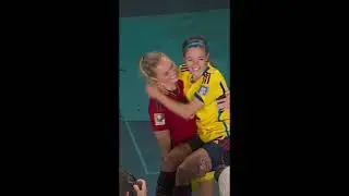 Spain's Bonmati and Sweden's Rolfo sharing sweet moment after jersey swap  #fifawomensworldcup