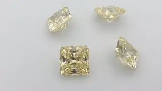 Canary Cubic Zirconia 5A Quality Radiant Quadrillion Cut Gemstones