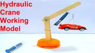 hydraulic crane working model for science fair/exhibition project | DIY at home  | howtofunda