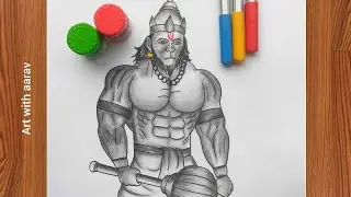 Easy Hanuman Ji Drawing | bajrangbali Drawing | God Drawing | Chitra | Drawing imege, Art with aarav
