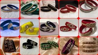 Silk thread bangle designs/stone work bangle collection#kangan #velvetbangles #bridalchuriset #chuda