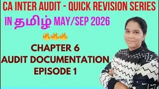 CA inter Auditing - Chapter 6 - Audit Documentation - Quick Revision - Episode 1