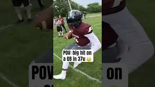 Helmet cam view of QB getting leveled 😬 (via @sirbobito)