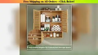 Wall Mounted Bathroom Cabinet Storage Shelf Bamboo Medicine Cabinet Wholesale Best Quality New