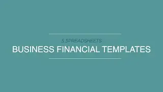 Business Financial Templates (5 Spreadsheets)
