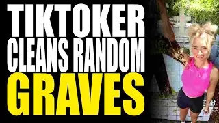 This woman cleans random tombstones.