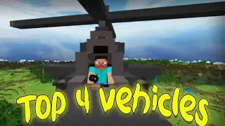Minecraft: Top 4 Vehicles Addon for MCPE | DRIVE AROUND IN CAR, TANK, PLANE & MORE