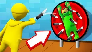 DODGE The KNIVES On A WHEEL! (Human Fall Flat)