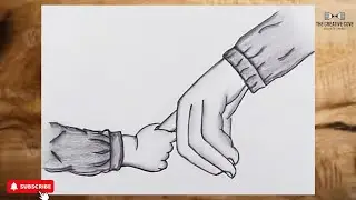 How to draw baby hand holding mother's finger ||Happy Mother's Day Drawing - sketch // easy art