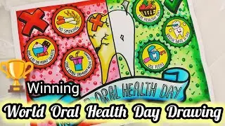 World Oral Health Day Drawing | Oral Hygiene Day Poster | Dental Care Poster | Dental Care Drawing