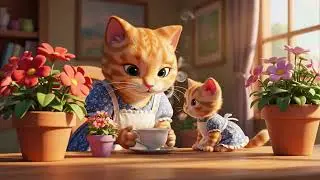 ✅ Mama Cat Teaches Little Kitten About the Garden