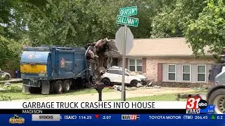 Garbage Truck Crashes into House