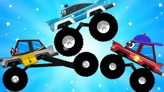 Police Chase Thief Monster Truck & Cars Garage | Evil to Good Transformation | Videos for Kids