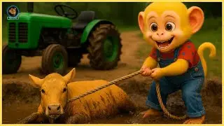 Cow Fell Into Swamp, Monkey Milo Farmer Rescued Cow With Tractor - Monkey Farm Work &ndash; Top Animal88