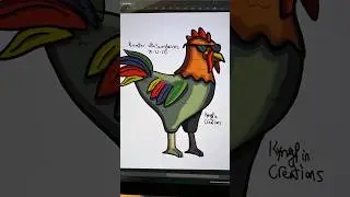 Rooster w/ Sunglasses - A Doodle A Day: Day 14 #shorts