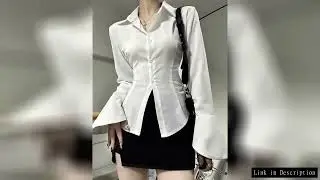 Sexy Slim Flared Sleeve Women's Shirt Solid Lapel Single-breasted Back Bandage Tunic Female Blouses