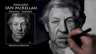Hyper-Realistic Drawing of Ian McKellen | Timelapse - Charcoal - Gandalf - Magneto | Mike Silver