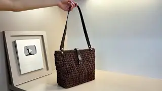 BOLSA de CROCHÊ - náutico e couro