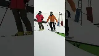 First Step Towards Sliding Boxes on Skis | #shorts