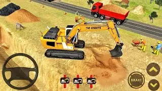 Heavy Excavator Loading Pipe into Transport Truck at Construction Site - Android Gameplay 