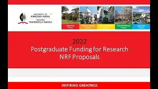 2022 Postgraduate funding for Research NRF proposals