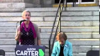 Gretchen Quarterman welcomes community to Rosalynn Carter rally to elect Jason Carter Governor