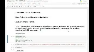 The Sparks Foundation | Graduate Rotational Internship Program | Data Science and Business Analytics