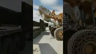 The process of moving stone by a large forklift