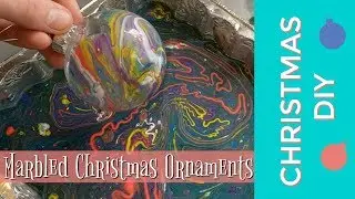 DIY Marbled Christmas Ornaments || Dollar Tree Kit