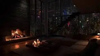 🌧️✨ Urban Rain Ambience with Fireplace &ndash; Calm Night Sounds for Sleep, Focus and Peace