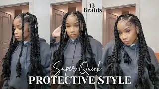 Super Quick & Easy Protective Style (ONLY 13 Braids) | SharronRene&eacute;
