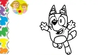 Draw bluey💙💙💙🌈 | step-by-step bluey drawing| colouring | drawingforkids | bluey drawing colouring