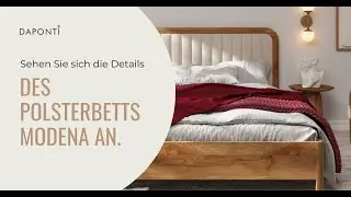 Details des gepolsterten Bettes MODENA aus massivem Eichen- oder Buchenholz | DAPONTI.de