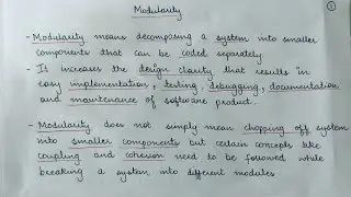 Modularity in System Analysis and Design
