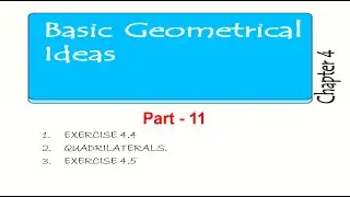 BASIC GEOMETRICAL IDEAS, PART 11 : CBSE 6 STANDARD, MATHEMATICS