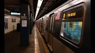 IND Queens Boulevard Line: Half Refurbished R160 (R) Train @ Grand Avenue-Newtown