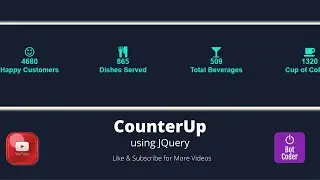 Responsive CounterUp Effect using JQuery HTML CSS 